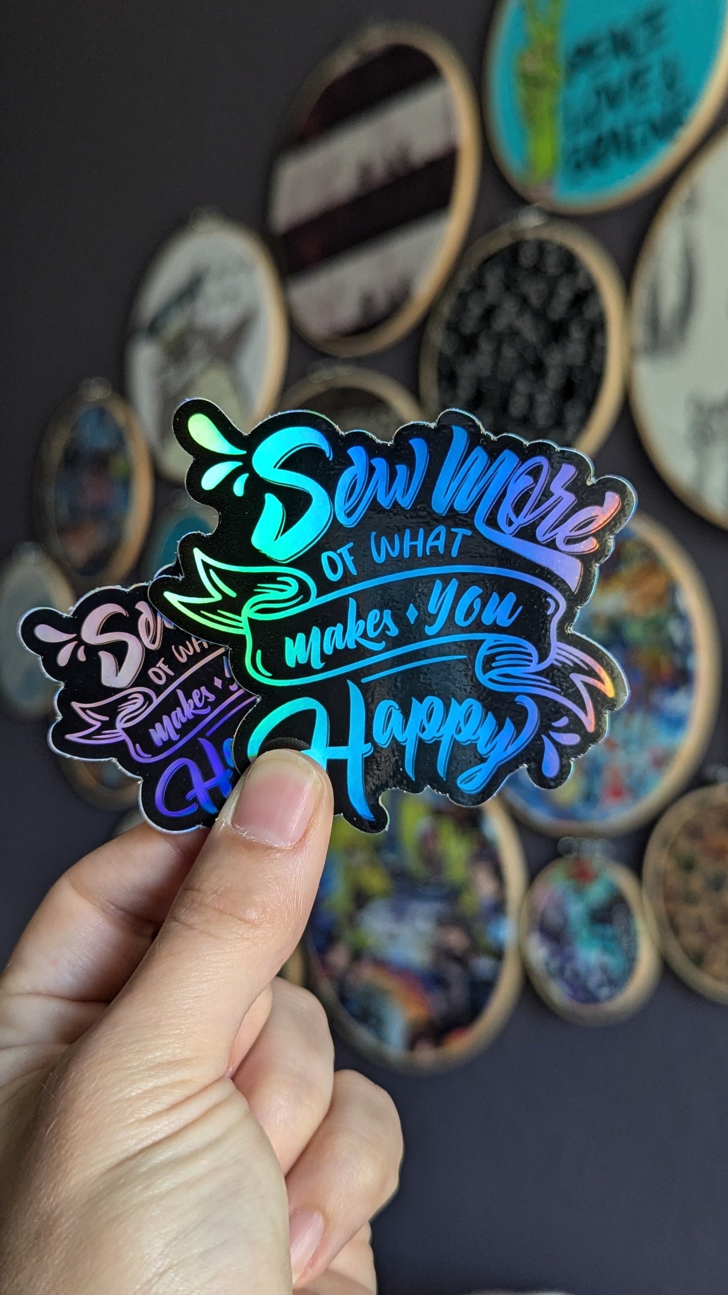 Sticker - (Larger Size) Sew More of What Makes You Happy - Multiple Options