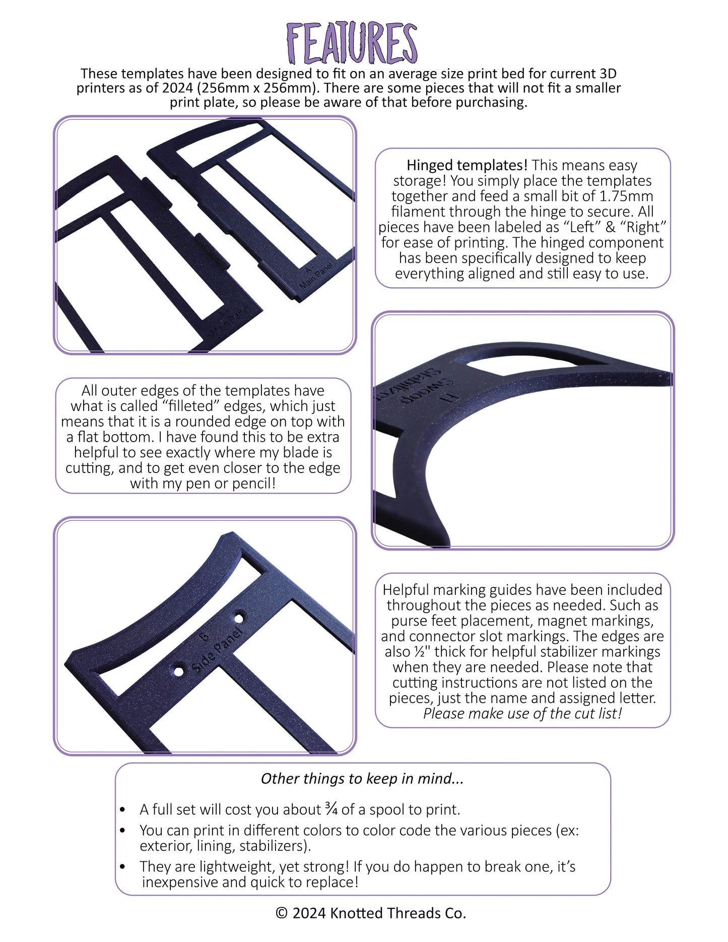 3D Printer .STL Template Files: Rowena Handbag