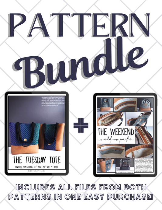 BUNDLE: Tuesday Tote + Weekend Add-On Pack PDF Pattern | Skill builder | Beginner Friendly | Instant Download