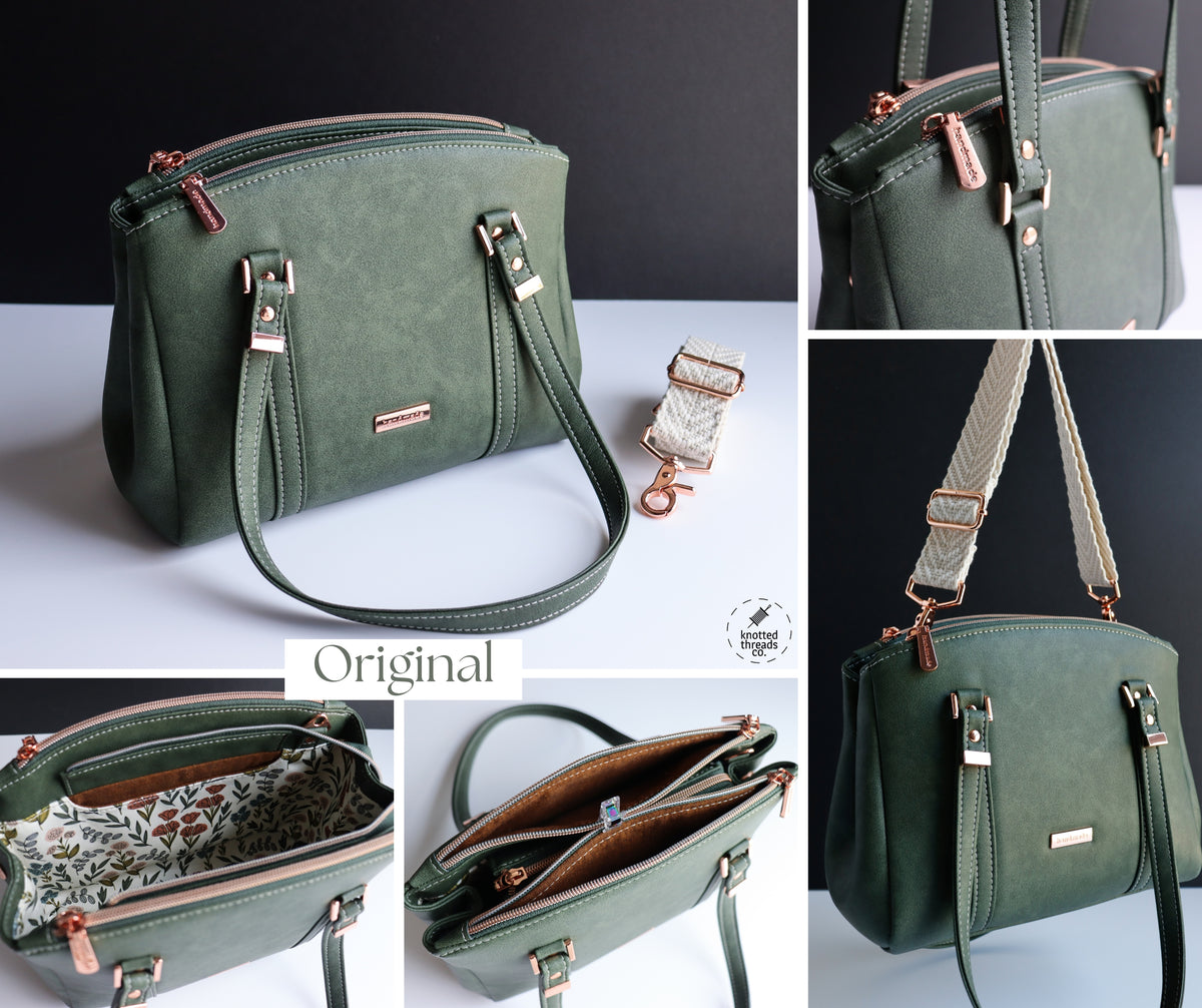 Rowena Handbag PDF Pattern | Triple Compartment Everyday Bag | 2-n-1 ...