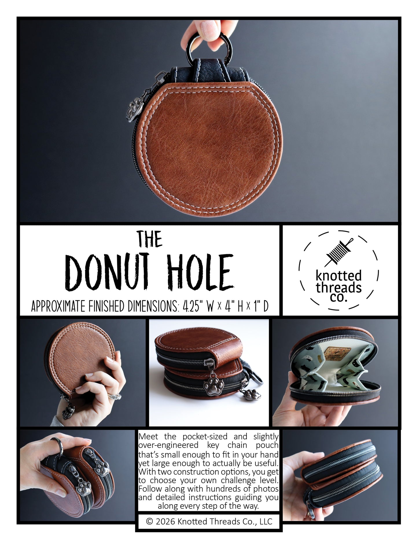 The Donut Hole PDF Pattern | Designer-Style Key Chain Pouch | Intermediate | Instant Download